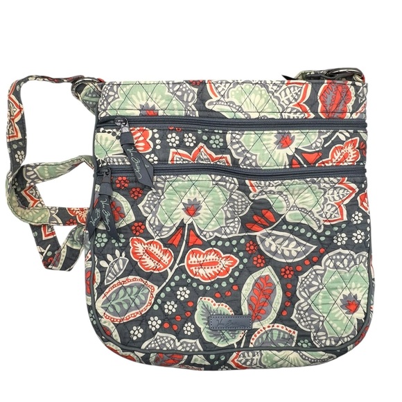 Vera Bradley Nomadic Floral Triple Zip Hipster Crossbody Purse - Picture 1 of 6
